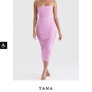 House of CB “Tana” Dress | pretty pink strapless silhouette